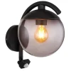 Applique Murale D'Exterieur Globo Michael Noir, 1 Lumiere, Detecteur De Mouvement