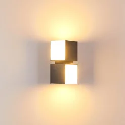 Applique Murale D'Exterieur Swanek Led Anthracite, 2 Lumieres