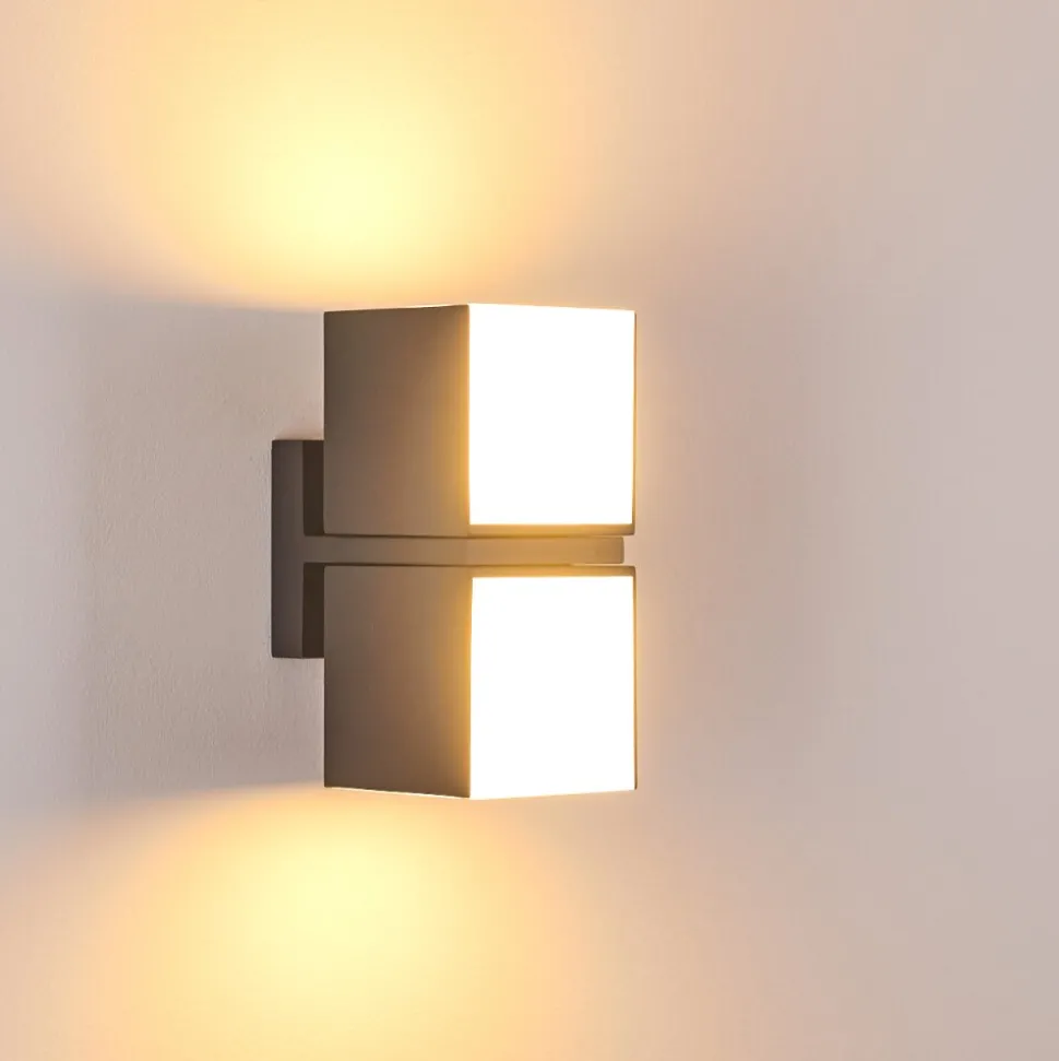 Applique Murale D'Exterieur Swanek Led Anthracite, 2 Lumieres