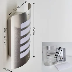 Applique Murale D'Exterieur Alslev Acier Inoxydable, 1 Lumiere