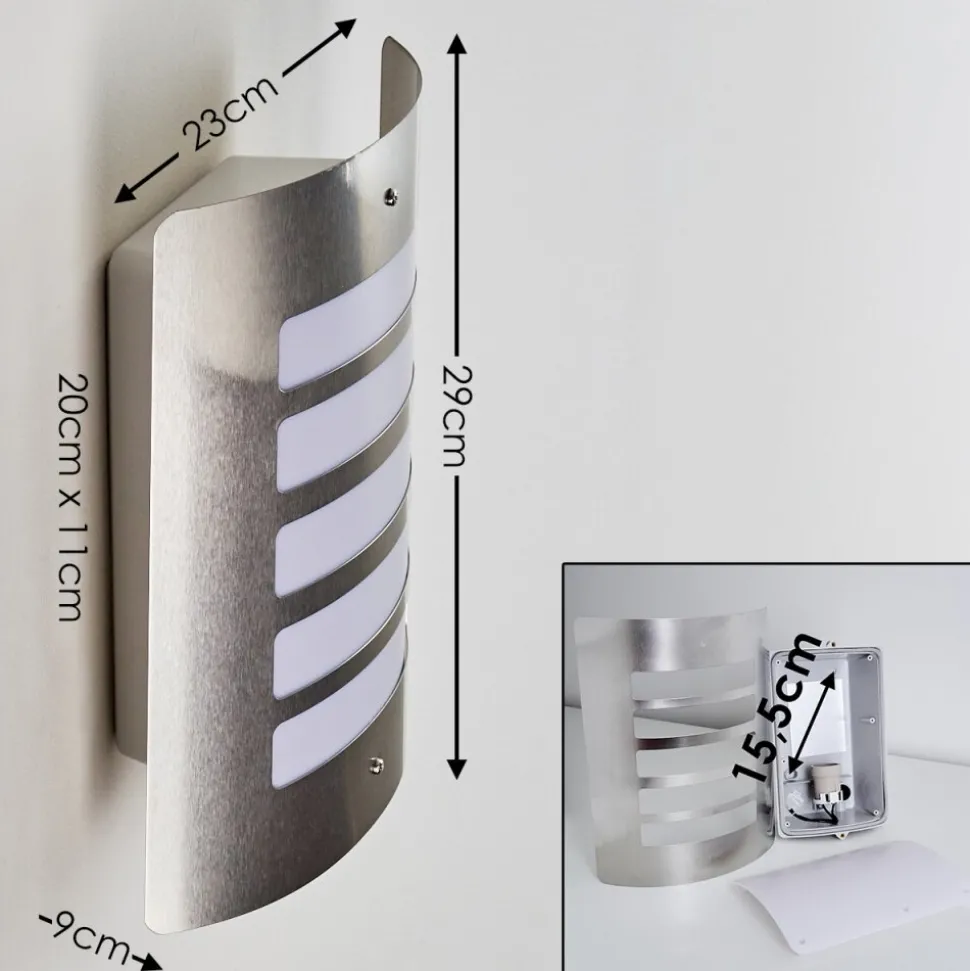 Applique Murale D'Exterieur Alslev Acier Inoxydable, 1 Lumiere