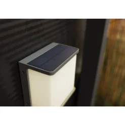 Applique Murale D'Exterieur Lutec Doblo Led Anthracite, 1 Lumiere, Detecteur De Mouvement