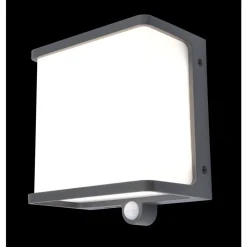 Applique Murale D'Exterieur Lutec Doblo Led Anthracite, 1 Lumiere, Detecteur De Mouvement