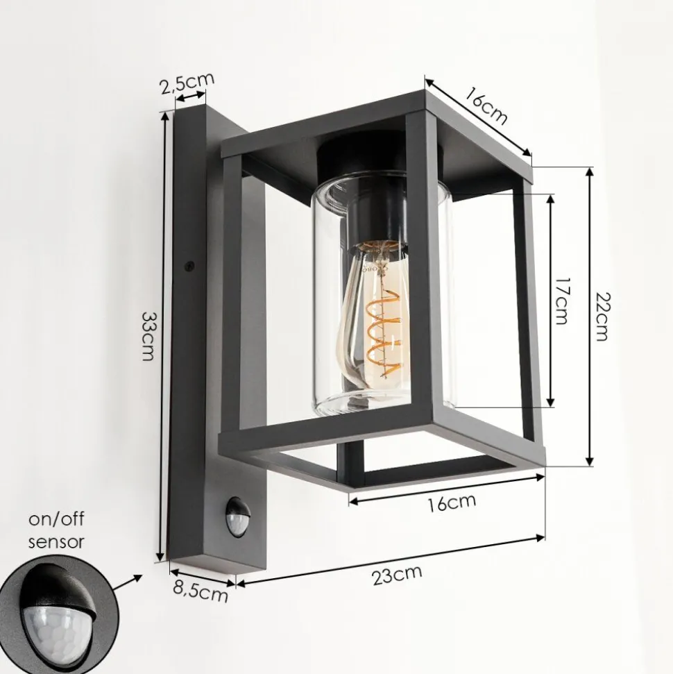 Applique Murale D'Exterieur Parkkola Anthracite, 1 Lumiere, Detecteur De Mouvement