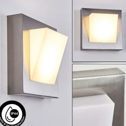 Applique Murale D'Exterieur Stearns Led Nickel Mat, 1 Lumiere