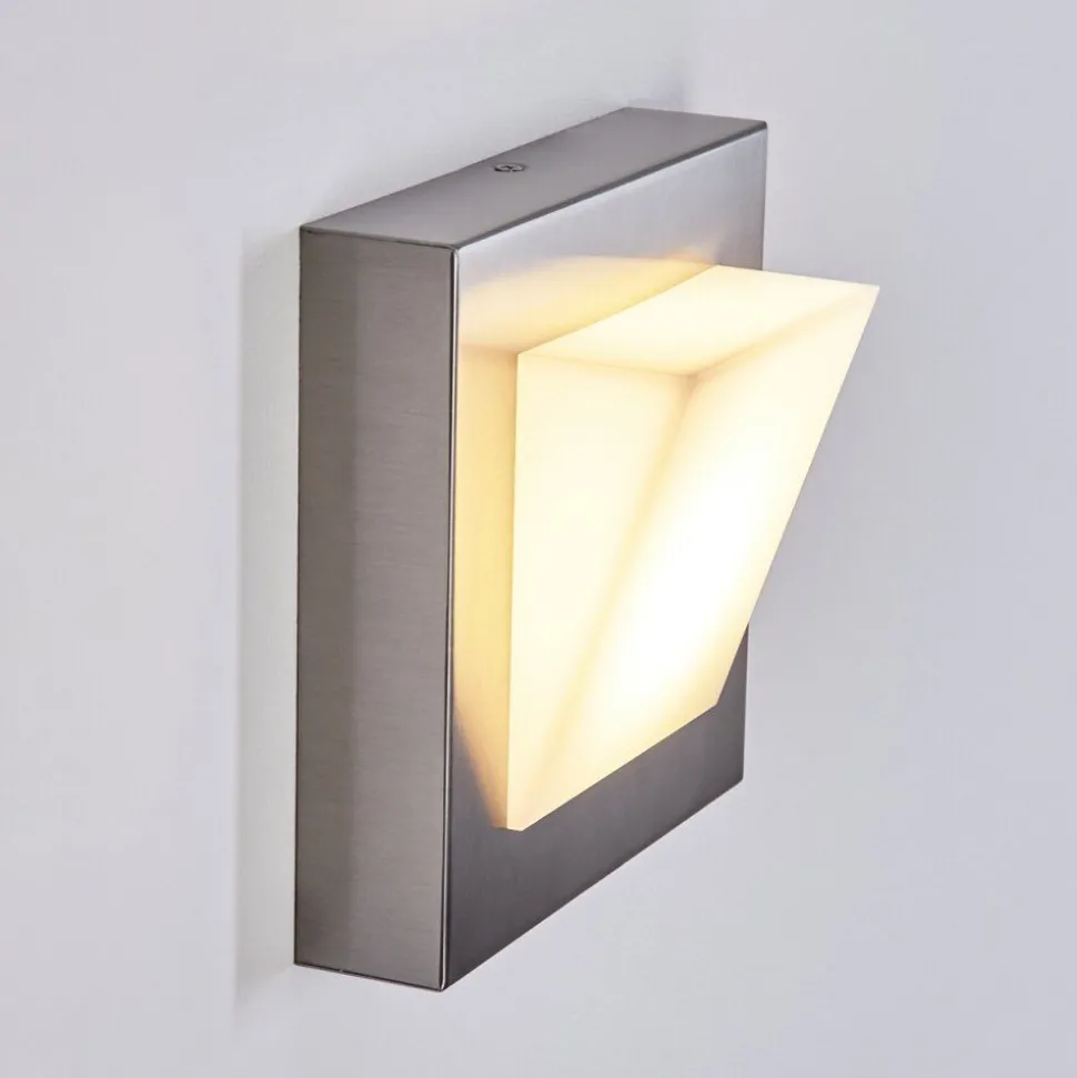 Applique Murale D'Exterieur Stearns Led Nickel Mat, 1 Lumiere