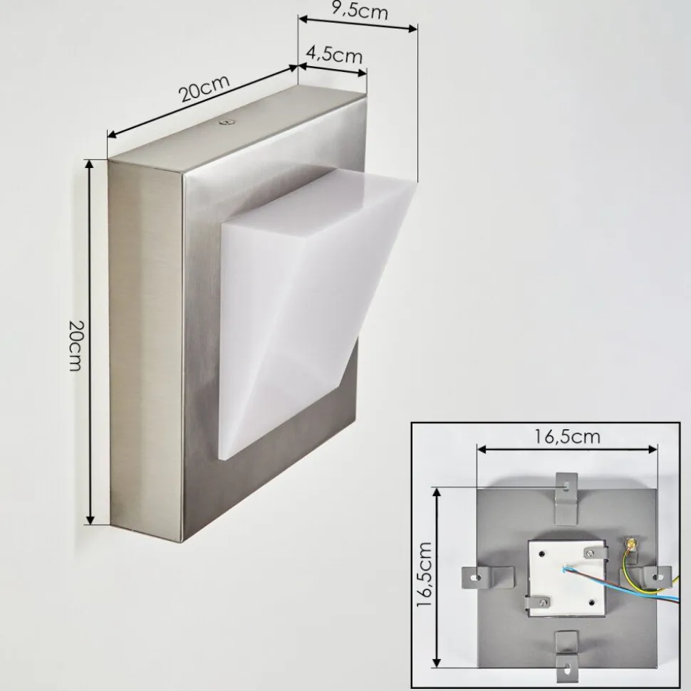 Applique Murale D'Exterieur Stearns Led Nickel Mat, 1 Lumiere