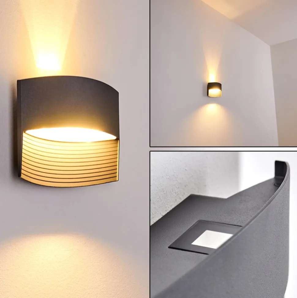 Applique Murale D'Exterieur Romo Led Anthracite, 1 Lumiere