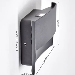 Applique Murale D'Exterieur Romo Led Anthracite, 1 Lumiere