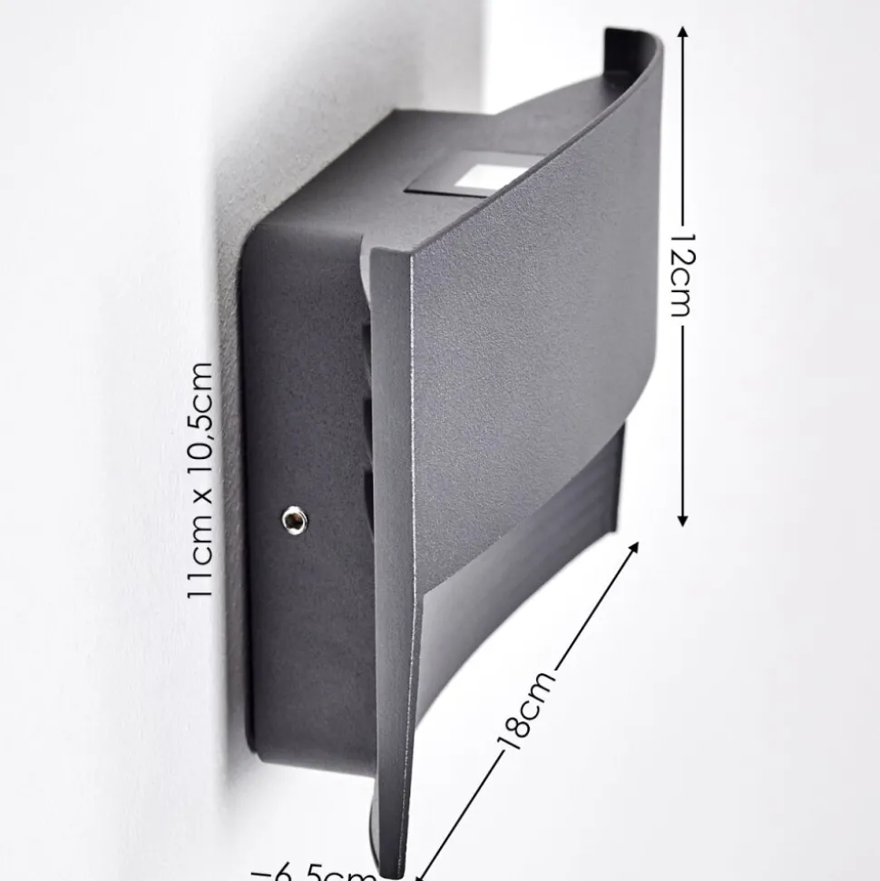 Applique Murale D'Exterieur Romo Led Anthracite, 1 Lumiere