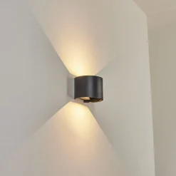 Applique Murale D'Exterieur Tamarin Led Noir, 2 Lumieres