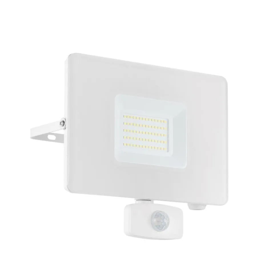 Applique Murale D'Exterieur Eglo Faedo Led Blanc, 1 Lumiere, Detecteur De Mouvement