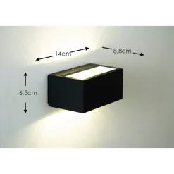 Applique Murale D'Exterieur Spider Led Anthracite, 1 Lumiere