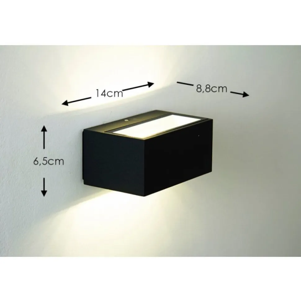 Applique Murale D'Exterieur Spider Led Anthracite, 1 Lumiere