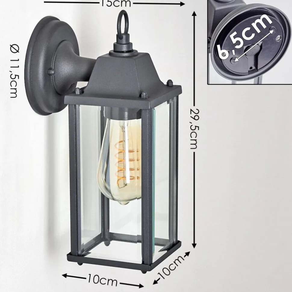 Applique Murale D'Exterieur Hialeah Anthracite, 1 Lumiere
