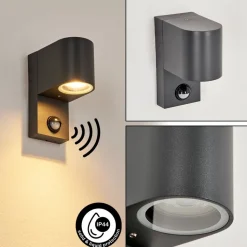 Applique Murale D'Exterieurkingstown Anthracite, Transparent, 1 Lumiere, Detecteur De Mouvement