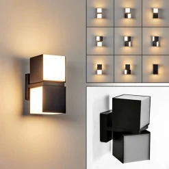 Applique Murale D'Exterieur Swanek Led Noir, 1 Lumiere