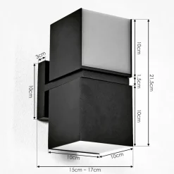 Applique Murale D'Exterieur Swanek Led Noir, 1 Lumiere