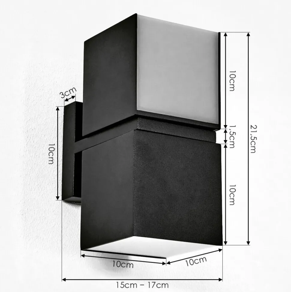 Applique Murale D'Exterieur Swanek Led Noir, 1 Lumiere