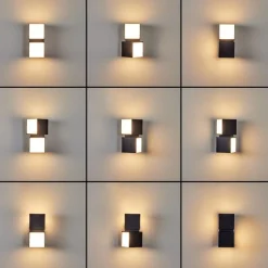 Applique Murale D'Exterieur Swanek Led Noir, 1 Lumiere