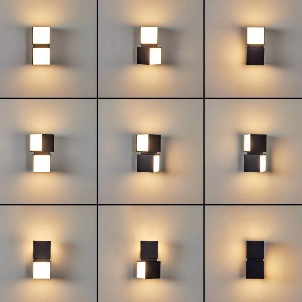 Applique Murale D'Exterieur Swanek Led Noir, 1 Lumiere