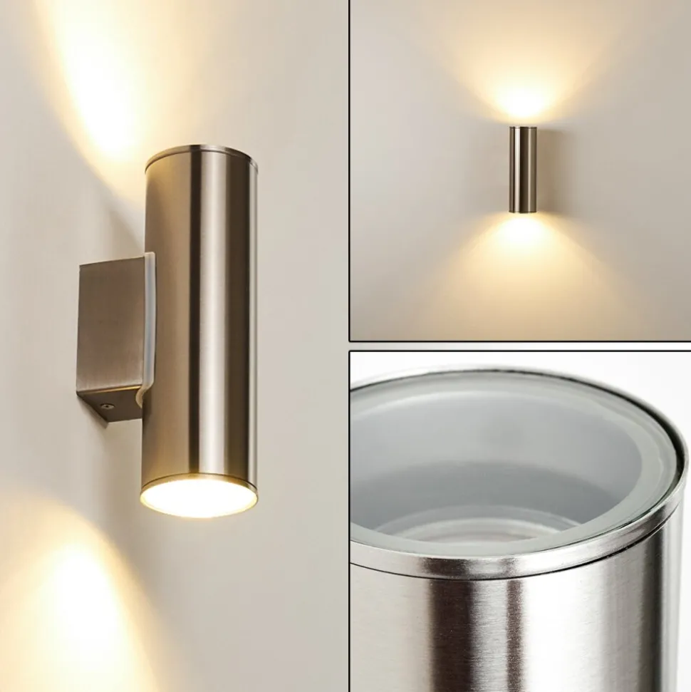 Applique Murale D'Exterieur Brachy Led Acier Inoxydable, 2 Lumieres