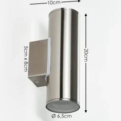 Applique Murale D'Exterieur Brachy Led Acier Inoxydable, 2 Lumieres