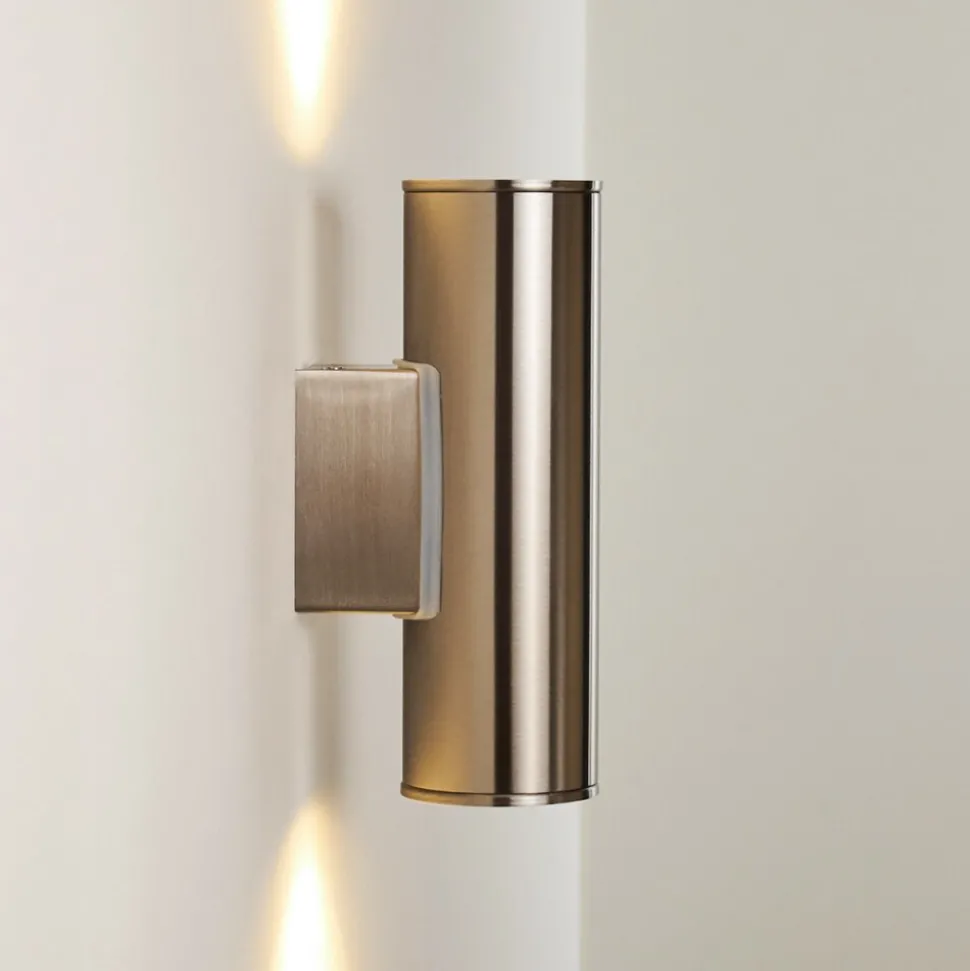 Applique Murale D'Exterieur Brachy Led Acier Inoxydable, 2 Lumieres