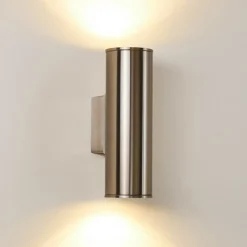 Applique Murale D'Exterieur Brachy Led Acier Inoxydable, 2 Lumieres