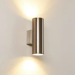 Applique Murale D'Exterieur Brachy Led Acier Inoxydable, 2 Lumieres