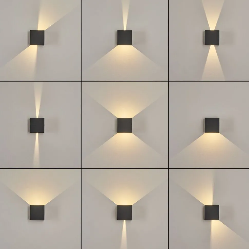 Applique Murale D'Exterieurhoods Led Anthracite, 2 Lumieres