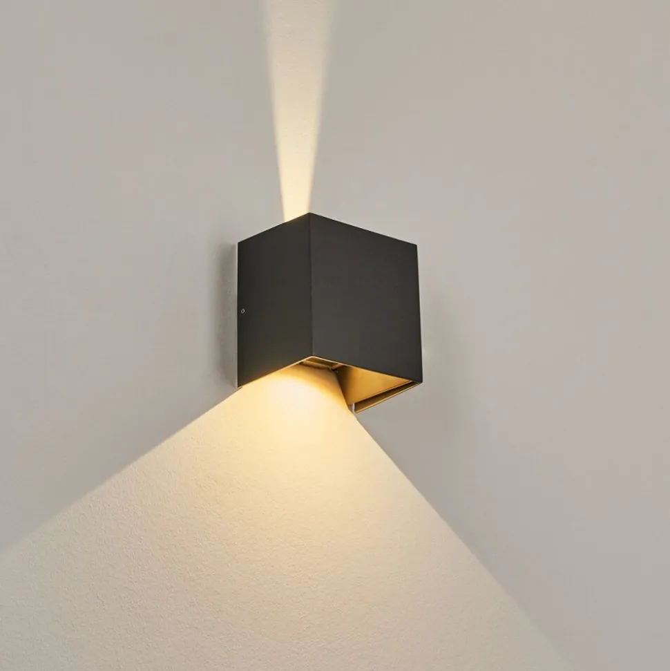 Applique Murale D'Exterieurhoods Led Anthracite, 2 Lumieres