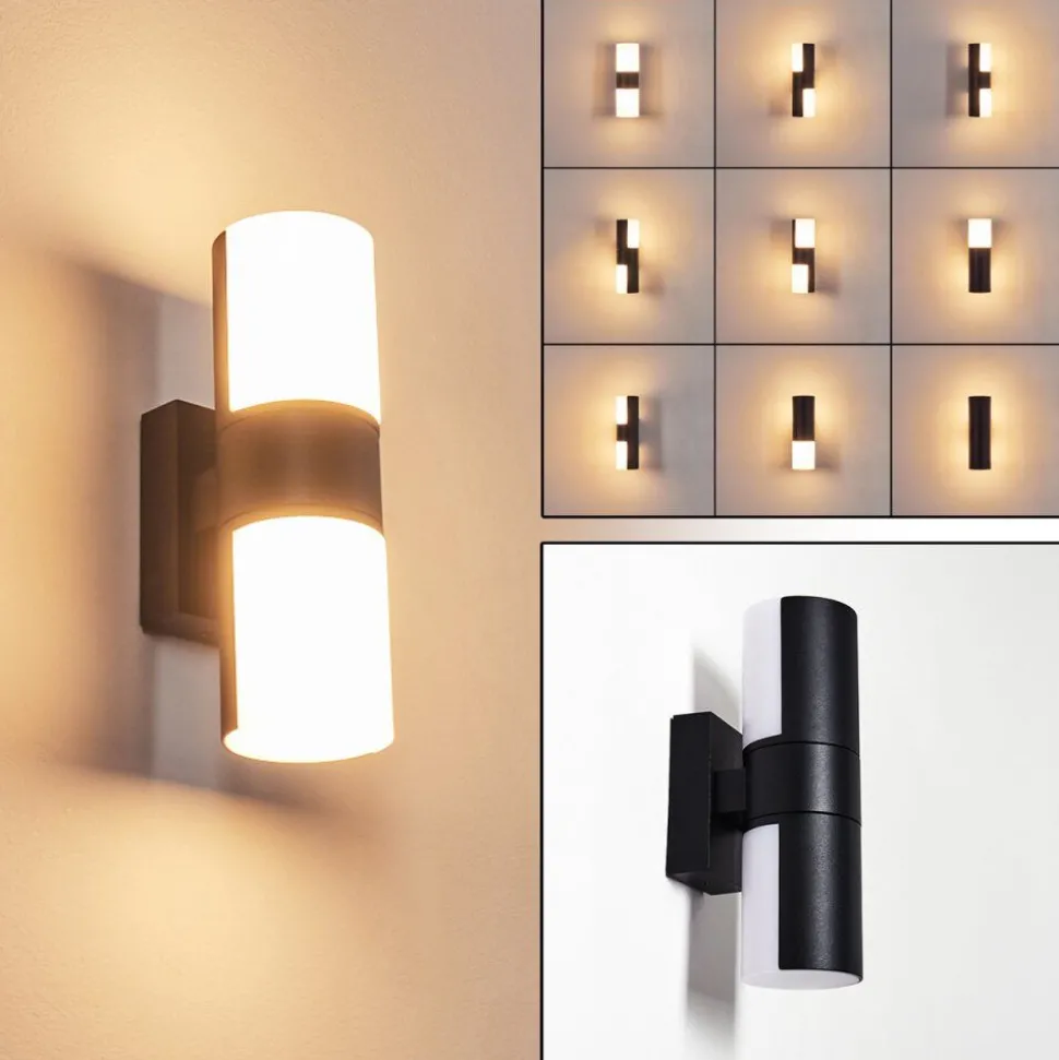 Applique Murale D'Exterieur Baulund Led Noir, 1 Lumiere