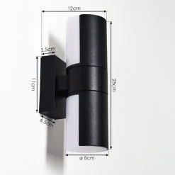 Applique Murale D'Exterieur Baulund Led Noir, 1 Lumiere