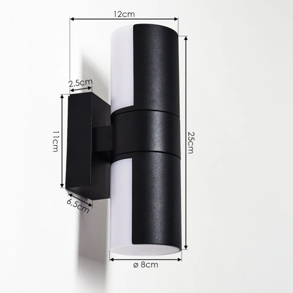 Applique Murale D'Exterieur Baulund Led Noir, 1 Lumiere