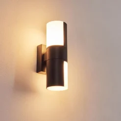 Applique Murale D'Exterieur Baulund Led Noir, 1 Lumiere