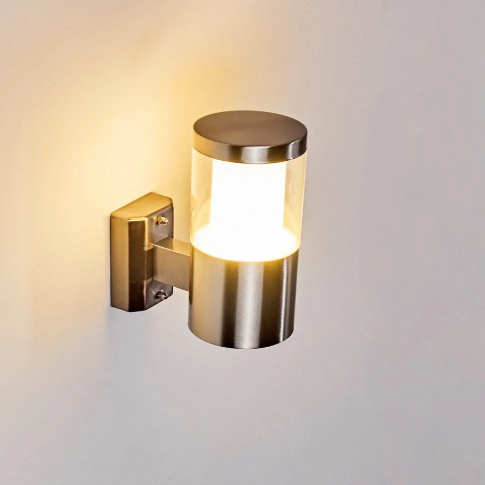 Applique Murale D'Exterieur Leon Led Nickel Mat, 1 Lumiere