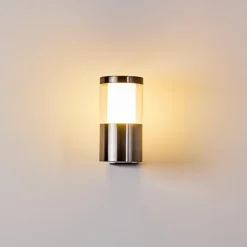 Applique Murale D'Exterieur Leon Led Nickel Mat, 1 Lumiere