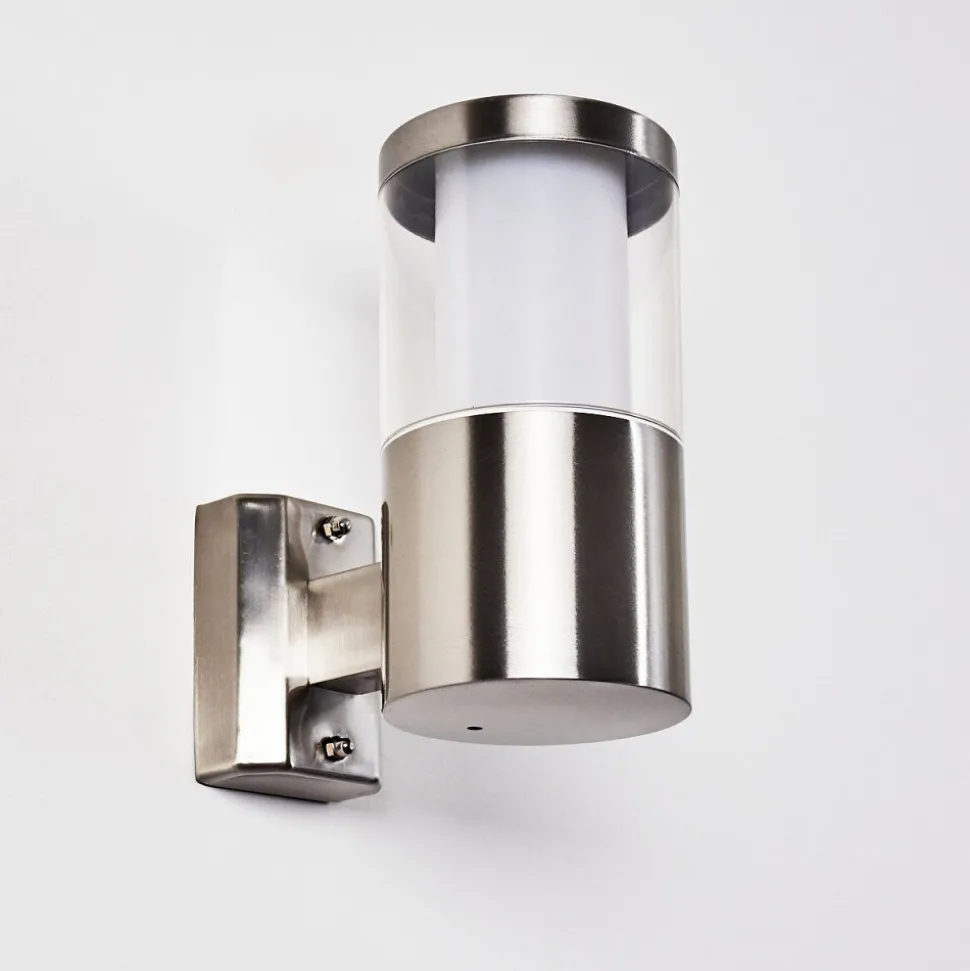 Applique Murale D'Exterieur Leon Led Nickel Mat, 1 Lumiere