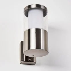 Applique Murale D'Exterieur Leon Led Nickel Mat, 1 Lumiere
