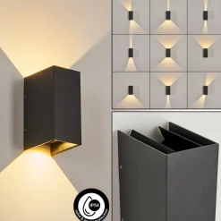 Applique Murale D'Exterieurhoods Led Anthracite, 2 Lumieres