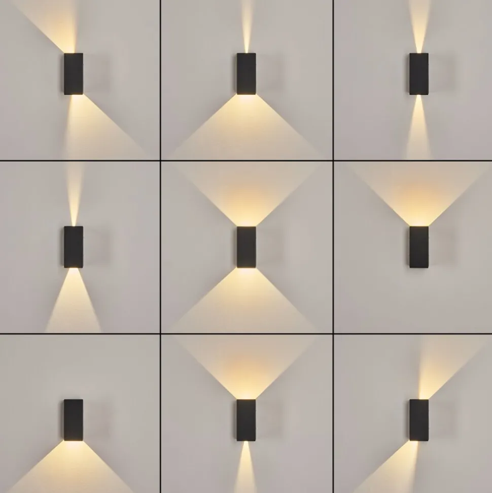 Applique Murale D'Exterieurhoods Led Anthracite, 2 Lumieres