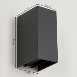 Applique Murale D'Exterieurhoods Led Anthracite, 2 Lumieres