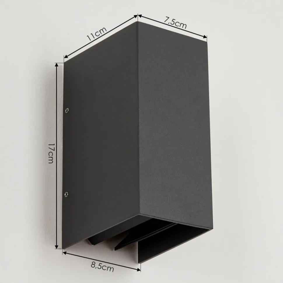 Applique Murale D'Exterieurhoods Led Anthracite, 2 Lumieres