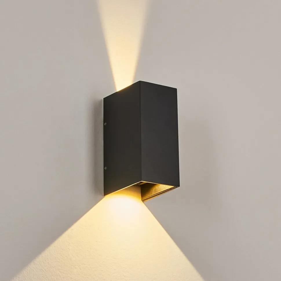Applique Murale D'Exterieurhoods Led Anthracite, 2 Lumieres