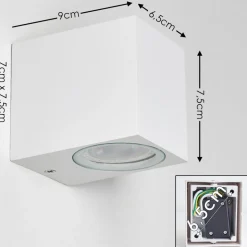 Applique Murale D'Exterieur Nordborg Led Blanc, 1 Lumiere