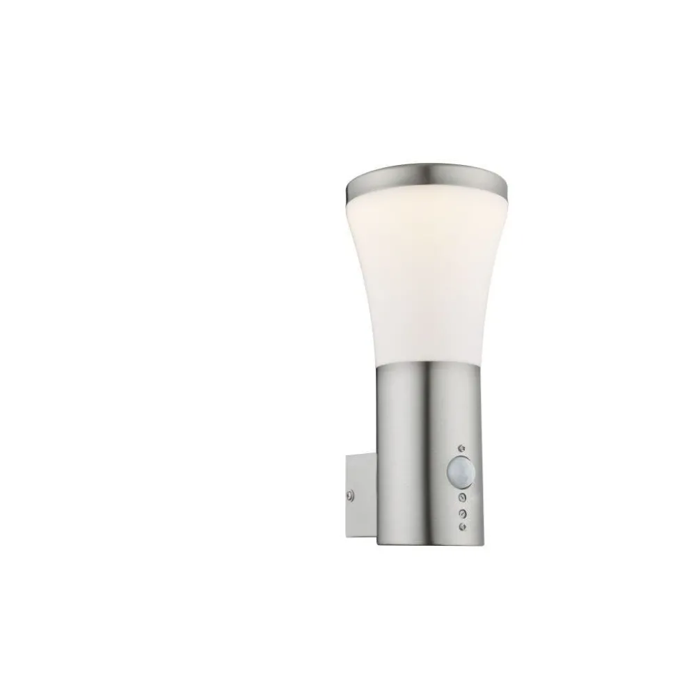 Applique Murale D'Exterieur Globo Led Verre, 1 Lumiere, Detecteur De Mouvement