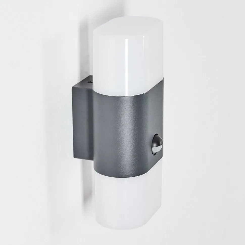 Applique Murale D'Exterieur Belerda Led Anthracite, 2 Lumieres, Detecteur De Mouvement