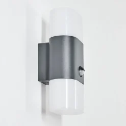 Applique Murale D'Exterieur Belerda Led Anthracite, 2 Lumieres, Detecteur De Mouvement