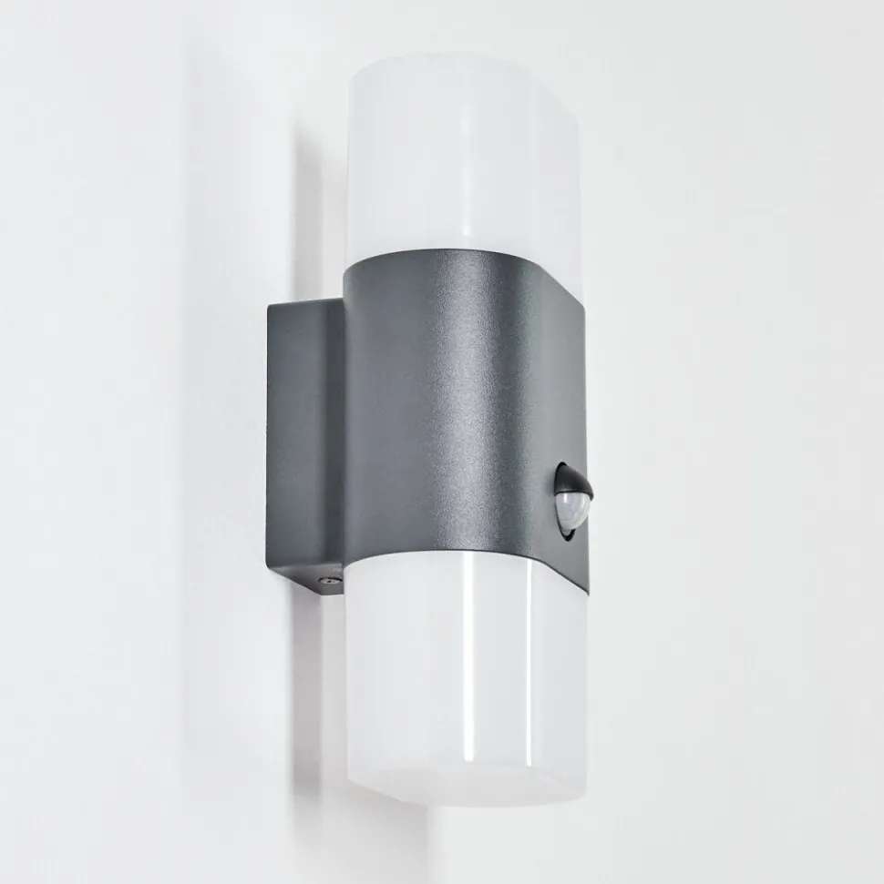 Applique Murale D'Exterieur Belerda Led Anthracite, 2 Lumieres, Detecteur De Mouvement